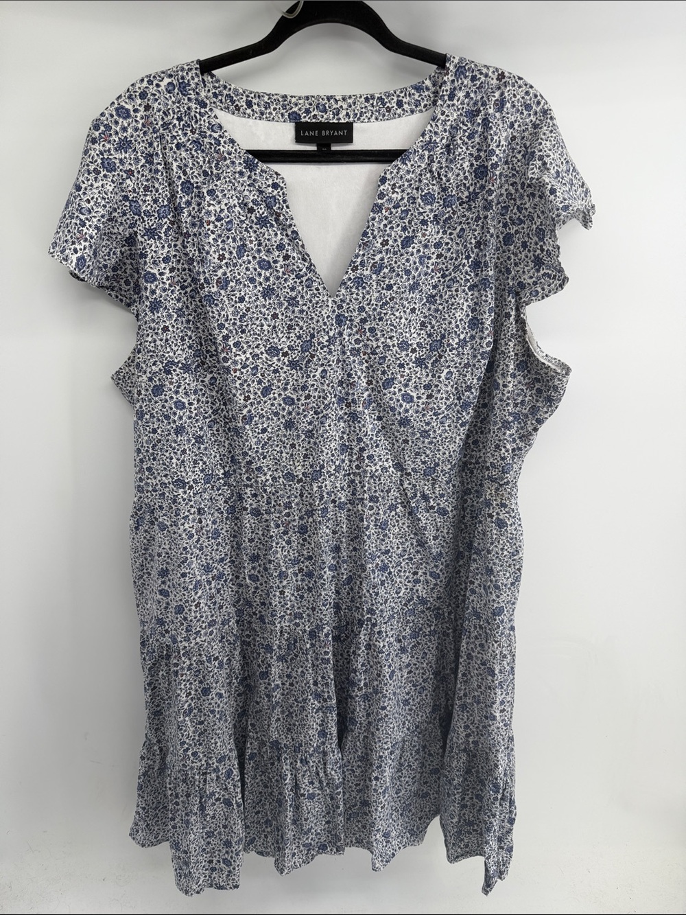 Lane Bryant ditsy floral print ruffle sleeve tiered plus size dress sz 20